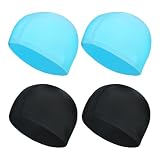 GSHLLO 4 Pcs Elastic Fabric Swimming Hat Unisex Cloth Swim C...