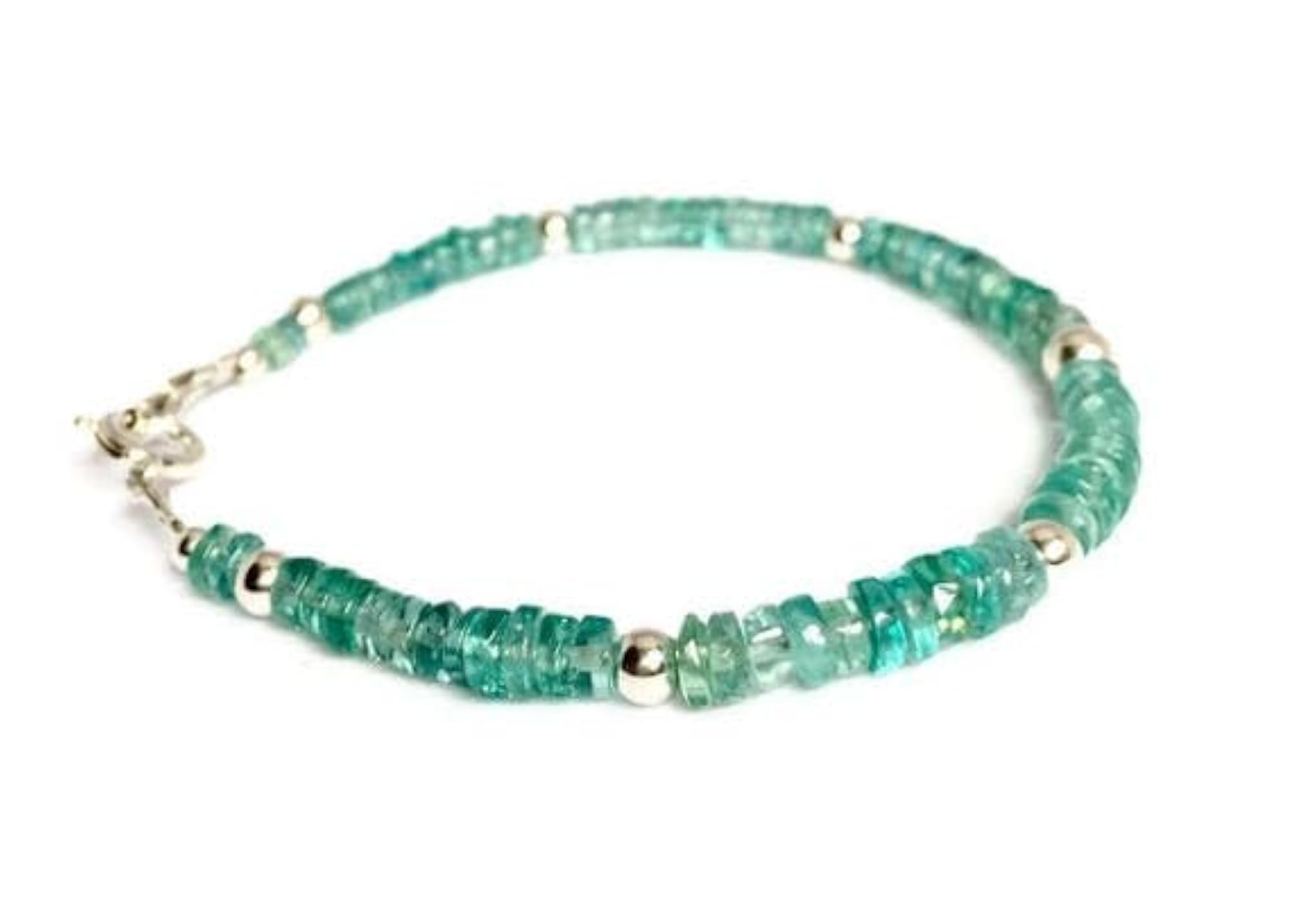 Apatite Healing Bracelet, Silver Plated Clasp