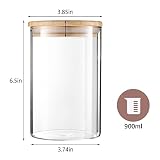 Igluu Meal Prep – Szklane słoiki do przechowywania z bambusowymi pokrywkami i silikonową uszczelką (3 szt.) – Hermetyczne, Bez BPA – Idealne do kuchni – 900 ml – Szkło borokrzemowe