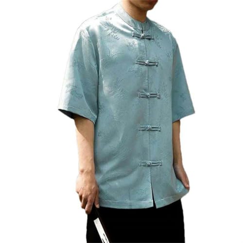 Chemise style chinois hommes été manches courtes haut de style lin premium