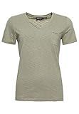 Standard Superdry Damen Pocket V Neck Tee T-Shirt, Light Khaki, L