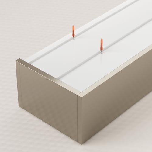 Three-in-One Double Curtain Track System - Heavy Duty Silent Sliding Rail for Wall/Ceiling - Decorative Panel Box, Customizable Gold Finish, 4.1m (13.5ft)