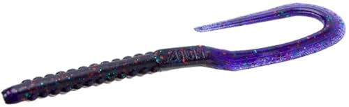 Zoom Bait U Tail Worm-Pack of 20 (Junebug Red, 6-Inch)