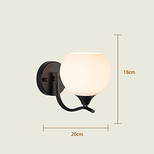 Aplique de pared moderno de cristal y metal, lámpara E27 para dormitorio 5