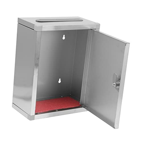 Cabilock Edelstahl Vorschlagsbox Mit Einwurfschlitz 27x21x11cm Robust Verschließbar Für Öffentliche Wahl Und Spenden Sammlung