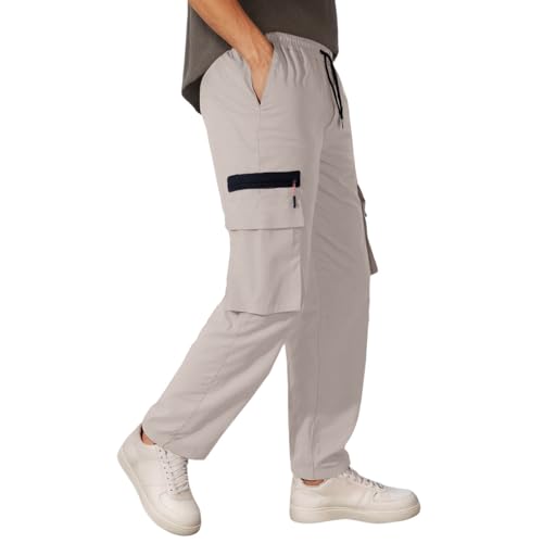 Pantalon cargo homme en coton léger survêtement baggy d'été