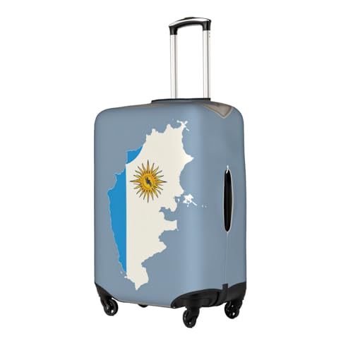 Uruguay Flag Map Print Travel Elastic Suitcase Luggage Baggage Cover Protector, Washable And Anti-Scratch2