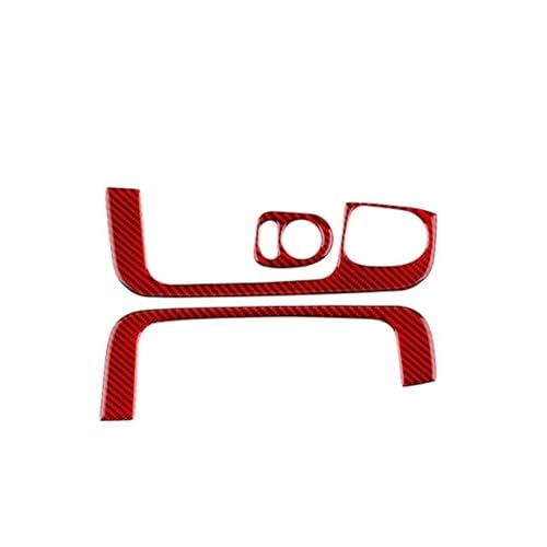 �ԗp�C���e���A�p�l�� �ɓK������t�B�A�b�g 500 2011-2023 500E 2012-2019 LHD RHD �Ԃ̃M�A�V�t�g�p�l���g�����\�t�g�J�[�{���t�@�C�o�[ ���� �K�[�j�b�V��(1Pair For LHD Red)