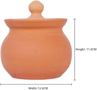 Terracotta Earthenware Curd Handi Natural Earthen Clay Cold Curd Pot 500 ML for Kitchenware Non Toxic Clay Curd Pot Handi