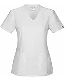 Cherokee Women's WW Flex Mock Wrap Scrub Top, White, X-Large