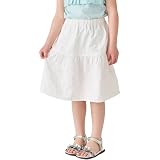 [ever closet] ティアードスカート キッズ 子供 女の子 花柄 ジャガード [ ホワイト 90 ] ミモレ丈 フリル 春 夏 上品 子供服 キッズ服 エバークローゼット