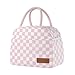 douyadady Lunch Bag Women/Men Lunch Box Women/Men (Pink+White Checkerboard)