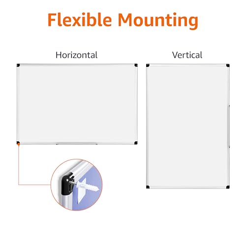 Amazon Basics Magnetic Dry Erase Whiteboard, 36"W x 24"H, Aluminum Frame, Silver/White, Easy to Install and Clean view 3