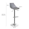 LOLAhome Taburete Alto de Cocina Giratorio en 360°, Silla de Bar Regulable en Altura de 83 a 104 cm, con Respaldo,Material Polipiel, Estructura Metal y Reposapiés, Gris #2