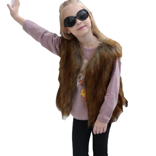 Faux Fur Vest Coat Kids Winter Sleeveless Thicken Wool Warm Windproof Outerwear Toddler Girls Winter Coat