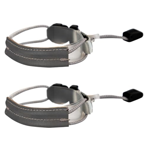 Bekecidi Grey Reflective Ankle Straps 2-Pack - 200m Visibility Elastic Leg Bands for Night Cycling, Running Gear & Walking Accessories