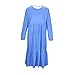 Girls Tiered A-Line Maxi Dress - Solid Color Loose Crew Neck Long Sleeve Swing Dress with Pockets for 4-15 Years
