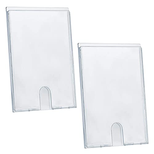 Acrimet Sign Holder A4 Letter Size, Self Adhesive Tape for Wall Mount (Plastic) (9 1/8" X 12 1/2") (2 Pack) (Clear Crystal Color)