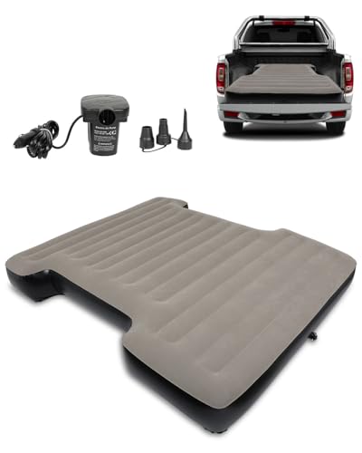 MIROZO Truck Air Mattress Bed for 6-6.5FT Full Size Short Car Beds, Inflatable Air Mattress with Air Pump for Outdoor Camping,Tent,Truck(Grey)