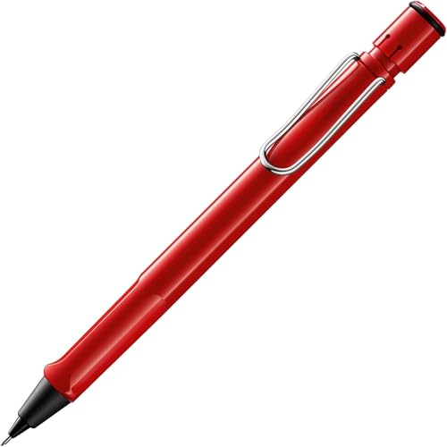 Lamy safari red Druckbleistift - klassischer Minenbleistift mit ergonomischem Griff & Gehäuse aus ASA-Kunststoff - Bleistift mit Feinstrichmine M 41 in Strichbreite 0,5 mm & Radiertip