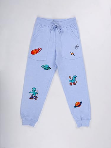 Image of KiddoPanti Boys Solid Fleece Track Pants | Cotton Poly Fleece Fabric | Ankle Length Bottom Rib | 2 Front Patch Pocket | Elastic Waist & Drawcord | Jogger Track Pants for Boys