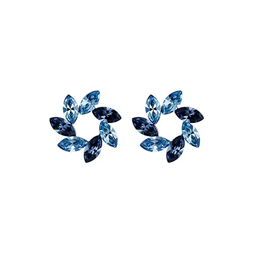 Pendientes de plata de ley y cristal para banquetes y fiestas
