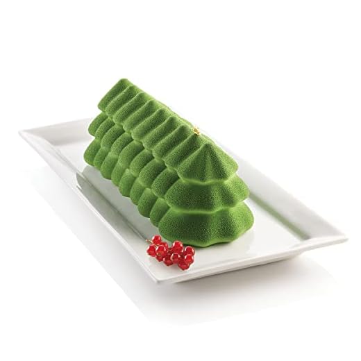 silikomart | Moule à gâteau en Silicone BÛCHE SAPIN moderne, antiadhésif, Lot de 1 moule à gâteau, Design 3D, 250 x 89 mm, h 87 mm, Volume 1 ml, Made in Italy