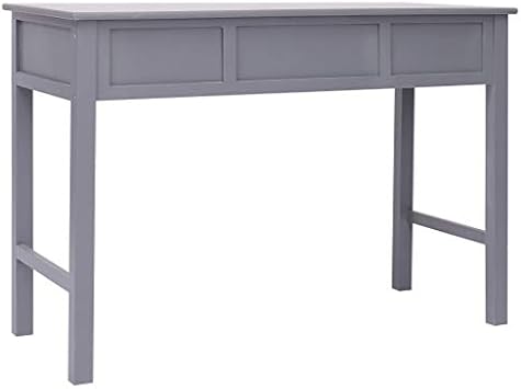 Modern Small Computer Desk for Home Office, 110x45 cm Wooden Study Table with Storage Shelf & 2 Drawers, Space-Saving Writing Desk for Efficient Workspace (D)