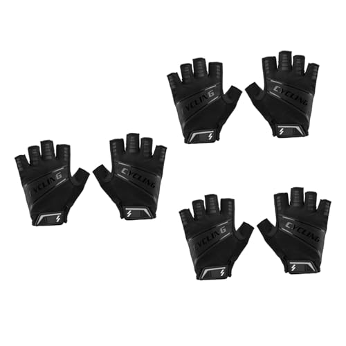 Gants de vélo unisexes respirants à demi-doigts BESPORTBLE pour fitness et plein air noirs