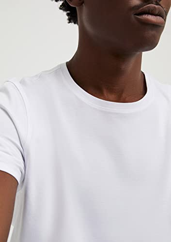 Camiseta Básica Masculina Manga Curta Em Algodão Pima Branco G