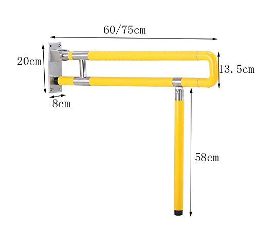 Grab-Bars-Grab-Bars-Handle-Safety-Support-Hand-Rails-Bathroom-Handrails-Safety-Folding-Grab-Bar-Toilets-Elderly-Disabilities-Stainless-Steel-Handrails-Wall-mou-Yellow-60CM70CM