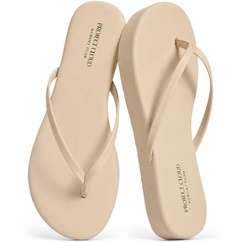 Image of Project Cloud Platform Sandals Women Memory Foam Flip Flops (ELEVATION) | Durable and Lightweight Non-Slip Sole Summer Thong Sandals - Platform Flip Flops for Women Everyday Comfort Daily.