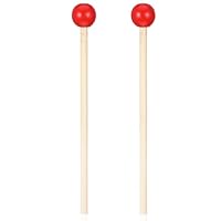 Apausvcm 2 Stk Holzschlägel Xylophon Schlägel Holz Percussion Sticks Gummi Xylophon Mallet Glockenspielschlägel Mit Holzgriff Rhythmus Sticks Trommelstöcke für Holzblock Glocken Anfänger Erwachsene