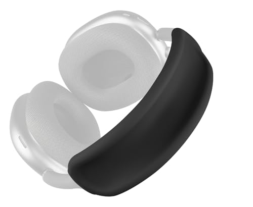 SOULWIT Full Cover Headband Protector for AirPods Max (USB-C/Lightning), Sweat Proof, Soft Washable Silicone Headband Cover for Gym Workouts - Black