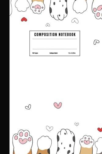 Composition Notebook Cute Cat Paws carnet de notes ligné 110 pages broché - 2