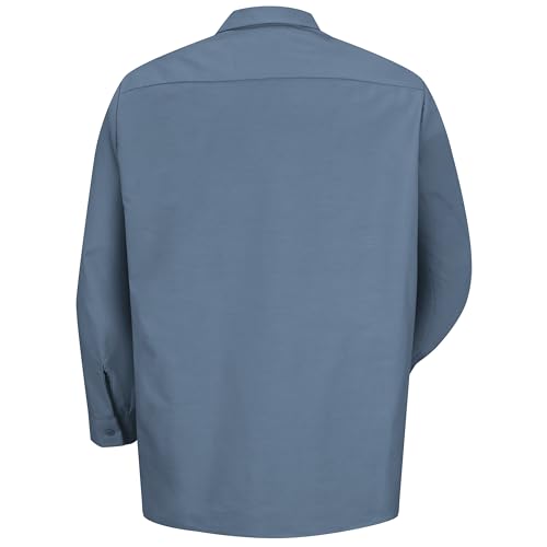 Image of Red Kap Men's Long Sleeve Industrial Work Shirt | Moisture Wicking Button Up, Wrinkle Resistance Fights Fading & Stains