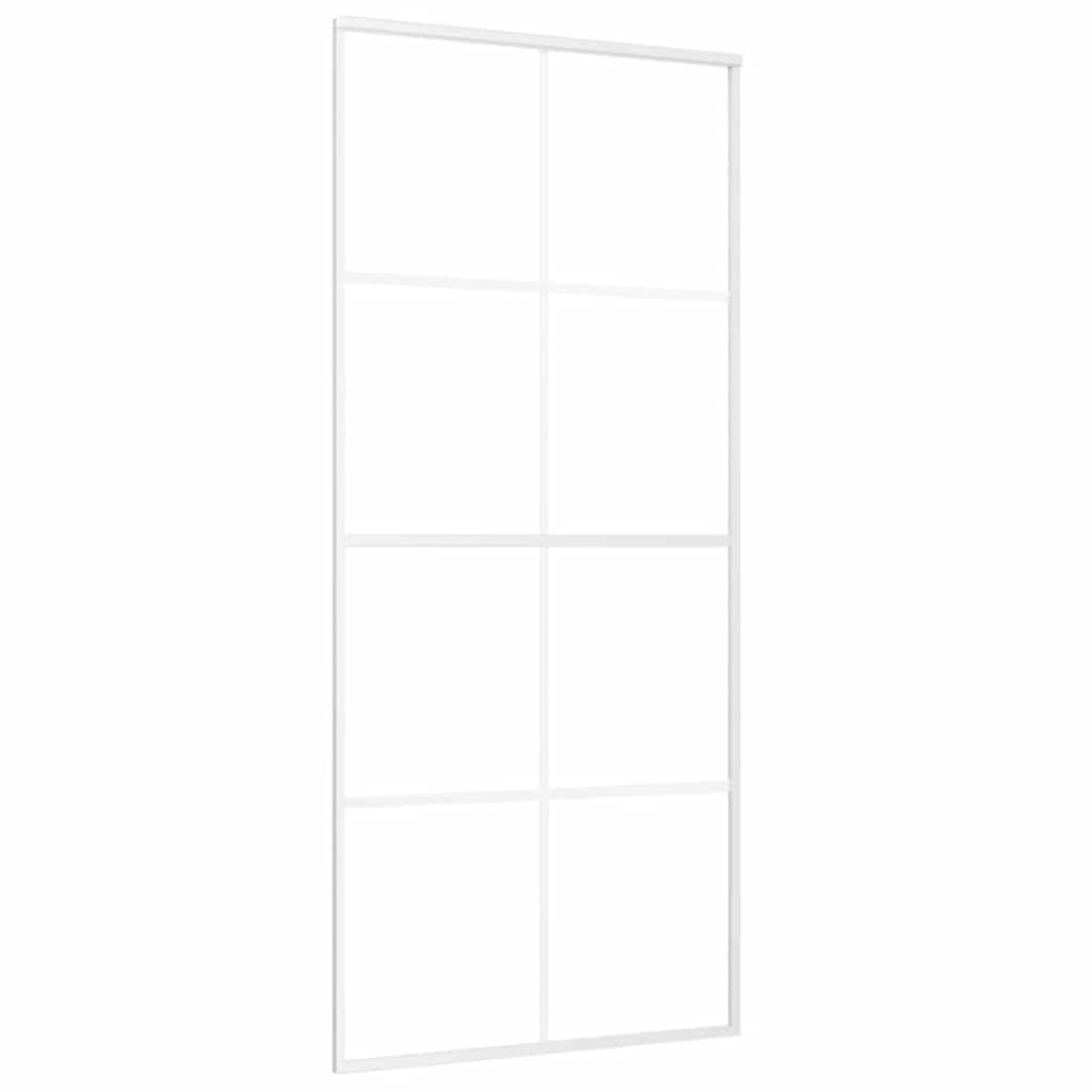 vidaXL Porta Scorrevole in Vetro ESG e Alluminio 90x205 cm Bianca