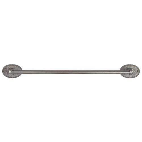 Super Sale 🛒 The Copper Factory CF173SN Solid Copper 24-Inch Towel Bar with Oval Backplates, Satin Nickel