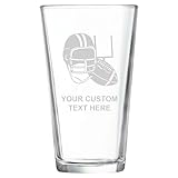 Customized, Football 16 oz Pint Beer Glass Premium Engraved Logo Design Permanent Personalized Custom Beverage Glasses Laser Engraving