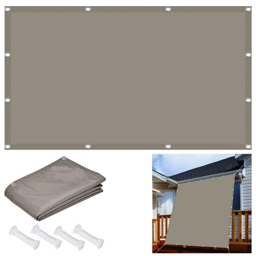 Toldo Vela de Sombra Rectangular 140 x 160 cm Lona Camping Sombra Toldos Impermeable Protección UV a Prueba de Viento Toldo Vela Parasol para Balcon Patio Jardín, Gris Pardo