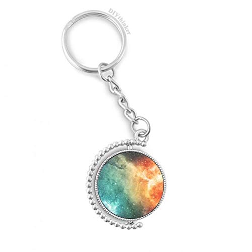 Llavero de nebulosa azul pequeña contra pérdidas con anillo Pilgrim firme