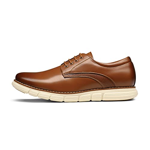 Bruno Marc Men's Crossflex Dress Sneakers Casual Oxford Formal Shoes,Size 12,Brown,GRANDPLAIN