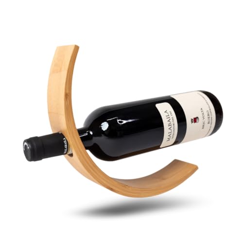 Hillseye Porte-bouteille de vin en bambou | Nature Decoration Porte-bouteille | Étagère à vin moderne | Support à vin | Support de bouteille | Décoration...