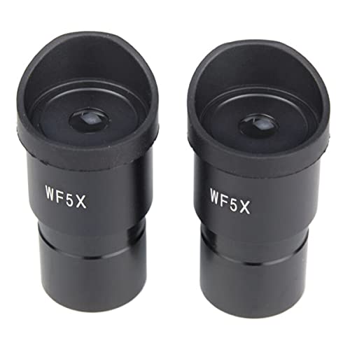 Microscope 2 PCS Stereo Microscope 5X Wide Angle Eyepiece Mounting Size 30mm 30.5mm WF5X with Eye Cups(30.5mm)