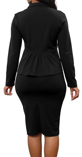 Image of Oxgmoky Women's Elegant Dresses Work Business Dress Bodycon Long Sleeve Pencil Dress