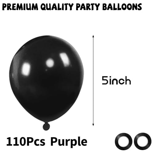Image of Black Balloons 110Pcs, 5 Inch Small Black Latex Party Balloons, Mini Thick Black Birthday Balloons for Wedding Baby Shower Decorations.