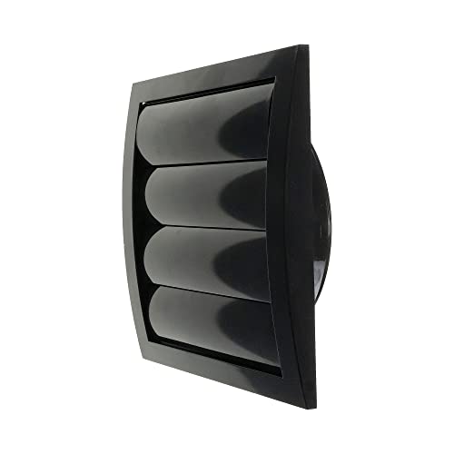 Black Exhaust Hood Vent 6'' Inch / 150 mm with Shutters, Built-in Guard Screen and Flange, Air Vent Cover with Flaps - Image 4