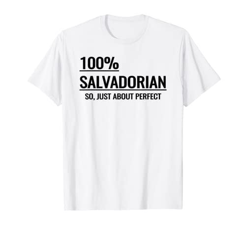 100% salvadoreño- divertida camiseta de El Salvador-negro Camiseta