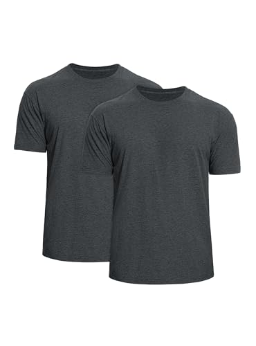 Image of Mens T-Shirts Crew Neck Shirts Athletic Fitted Plain Basic Tees Soft Cotton Blend Comfort T Shirts for Men
