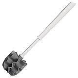 KLINOO Premium Borstenlose Toilettenbürste aus Silikon im Behälter als WC-Garnitur mit Halter (Ersatzbürste Weiß)